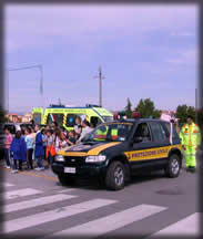 foto esercitazione "evacuazione scuola di Lucca"